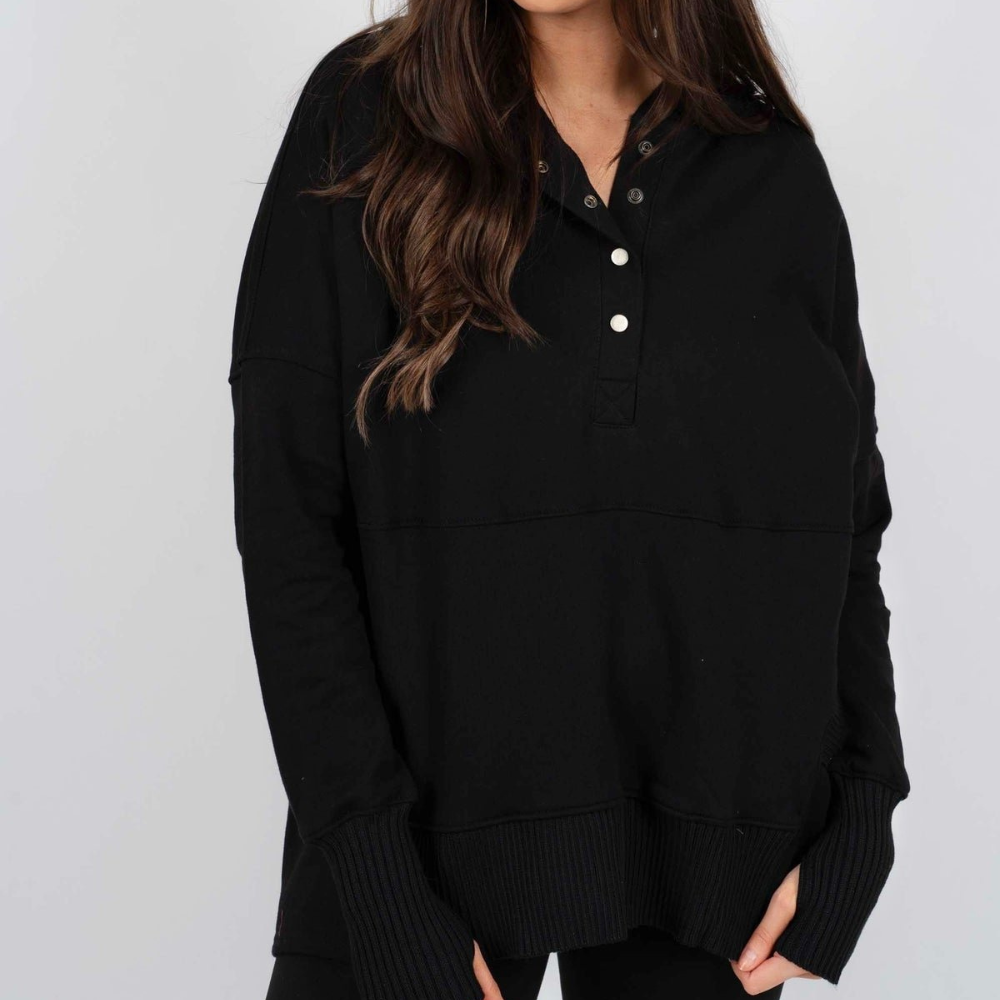 Los jack met V-hals en capuchon voor dames