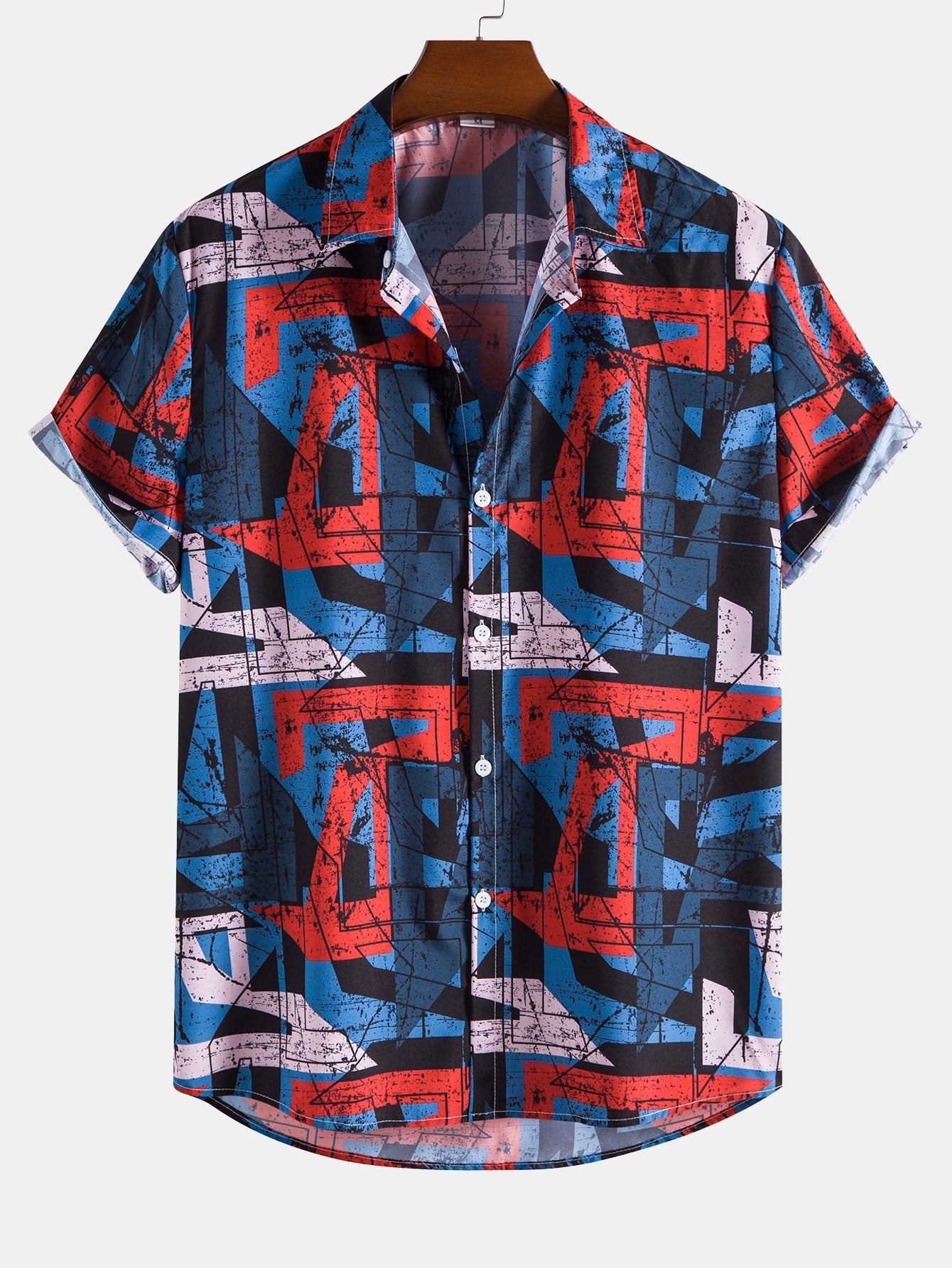 Shirt met gevlekte geometrische print
