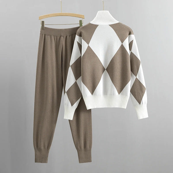 Gebreide trui met diamantjacquard