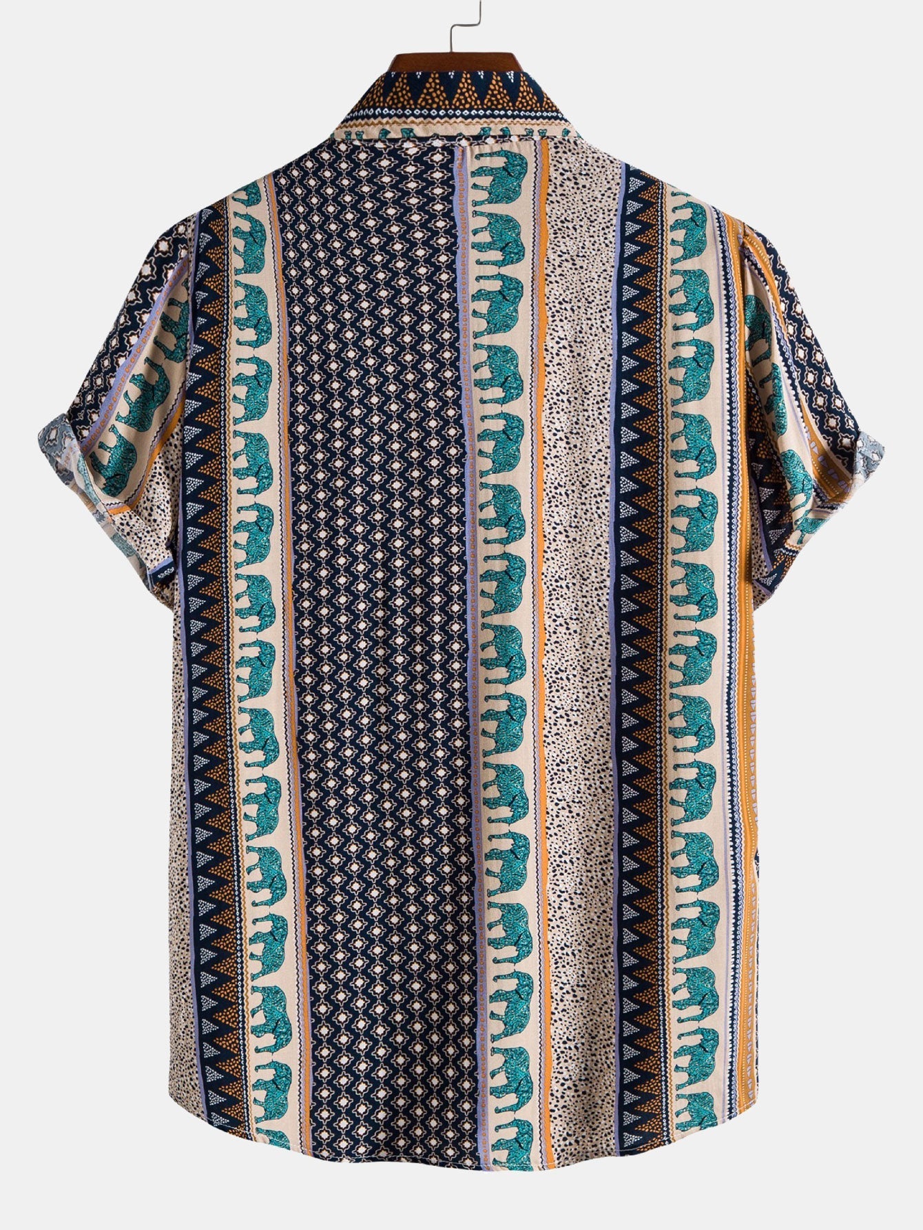 Shirt met olifant en geometrische print