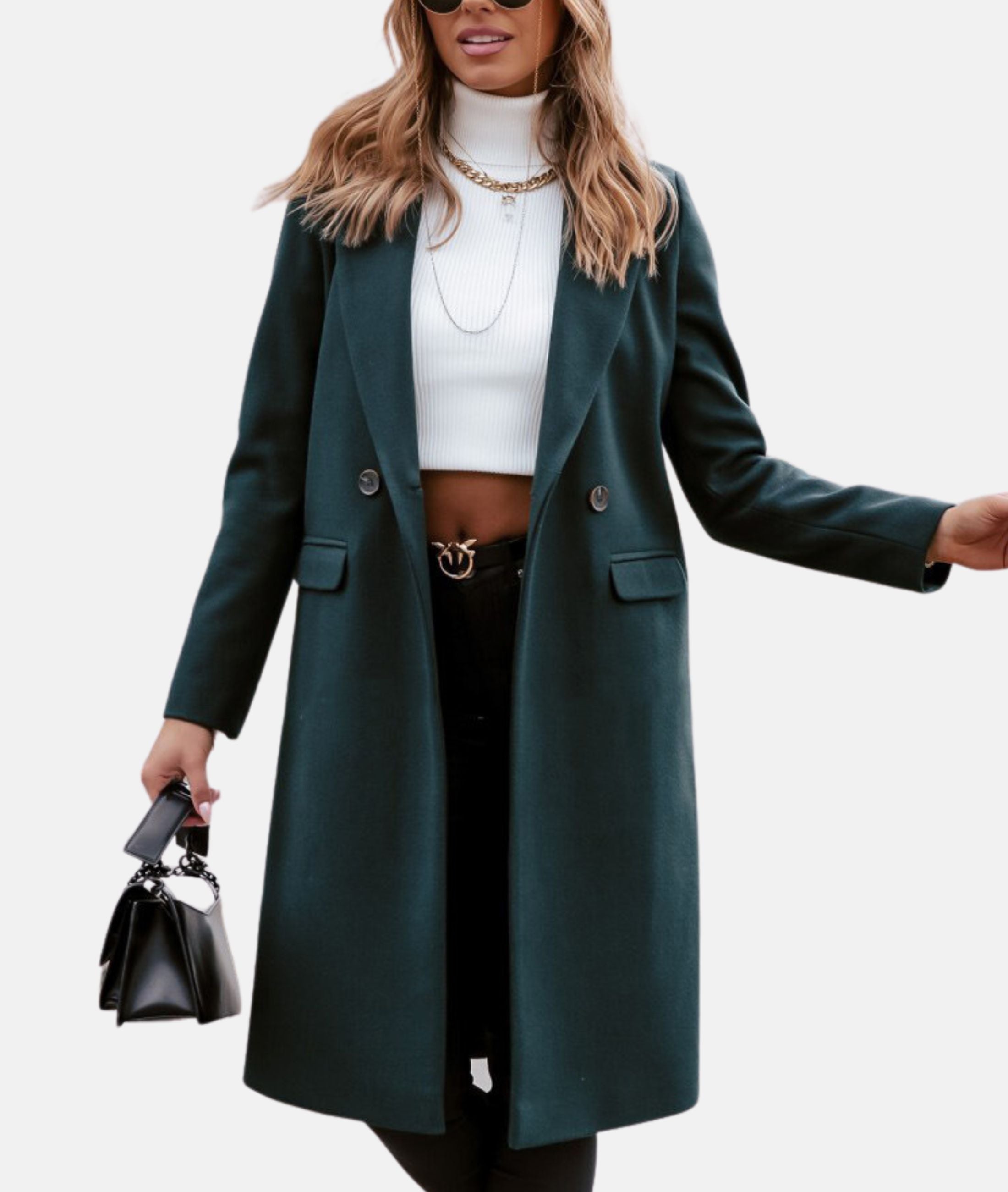 Morgaine™ - Lange stijlvolle jas met kraag