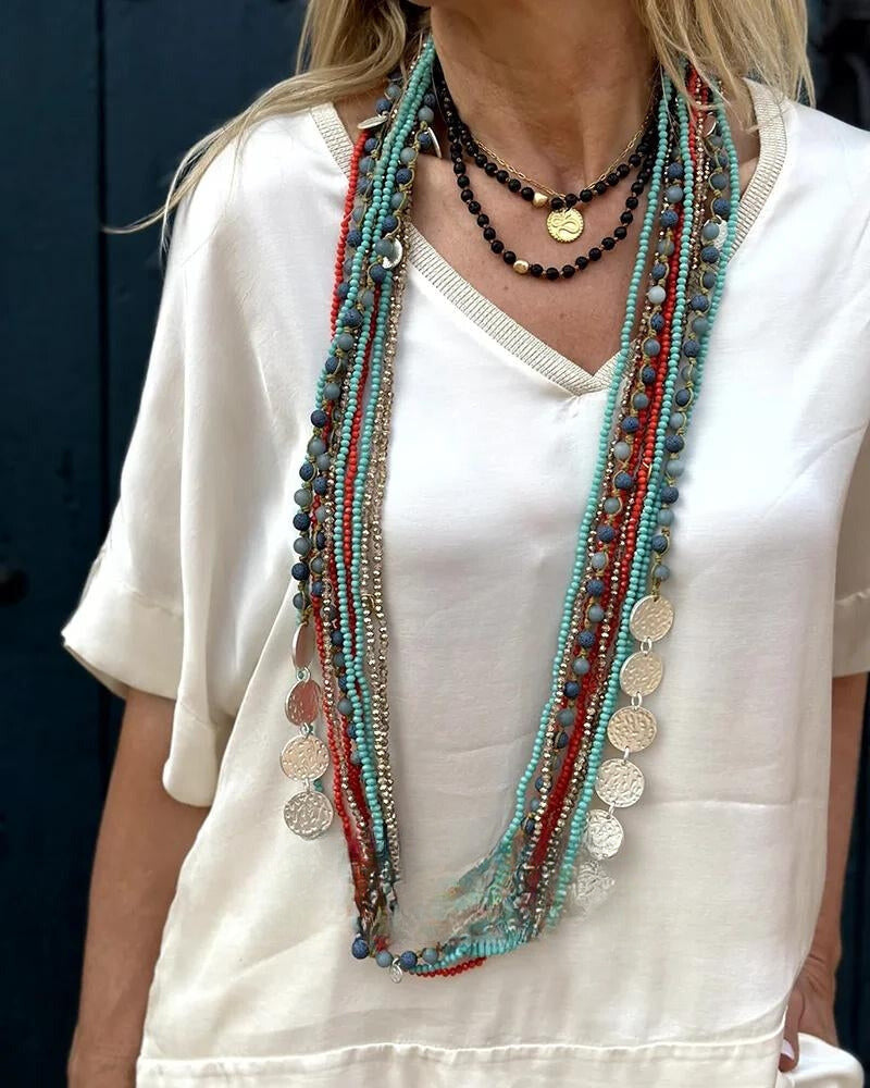 Elegante set met blouse en broek