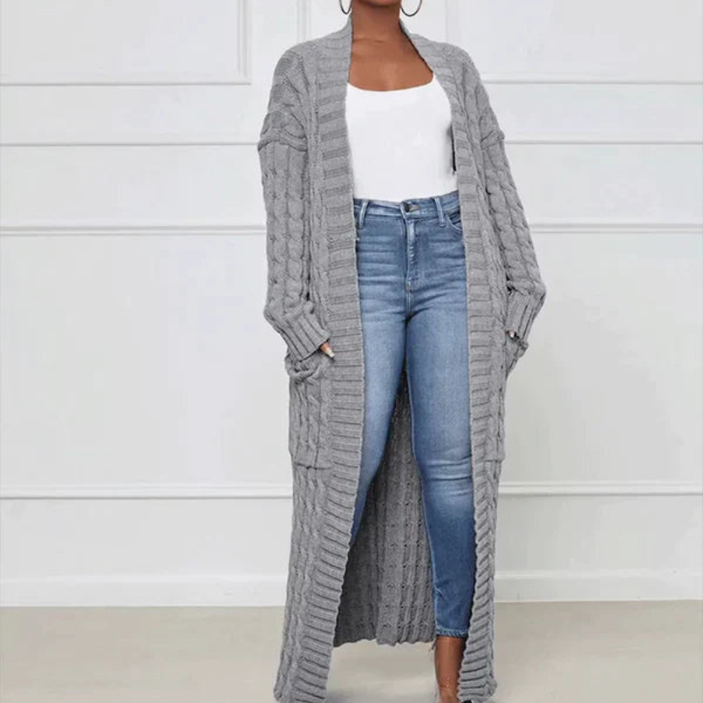 Warme Lange Losse Sweaterjas voor vrouwen