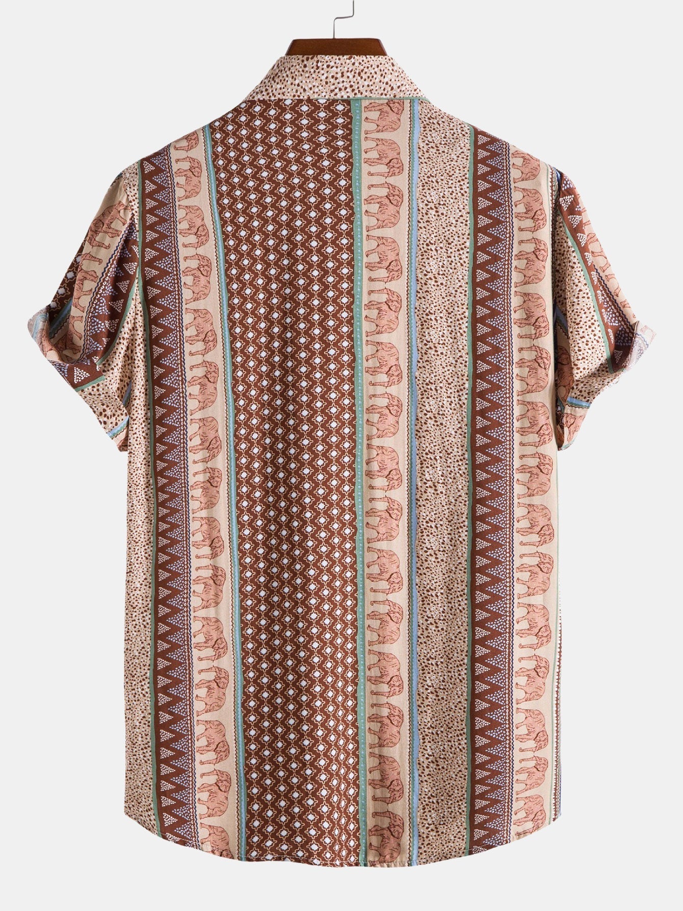 Shirt met olifant en geometrische print