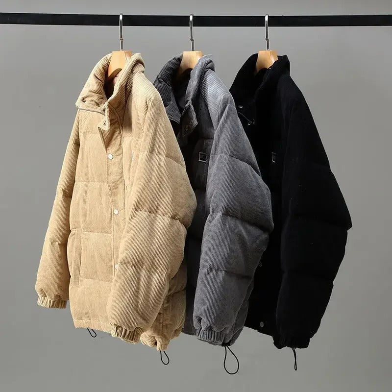 Puffy corduroy parka voor heren