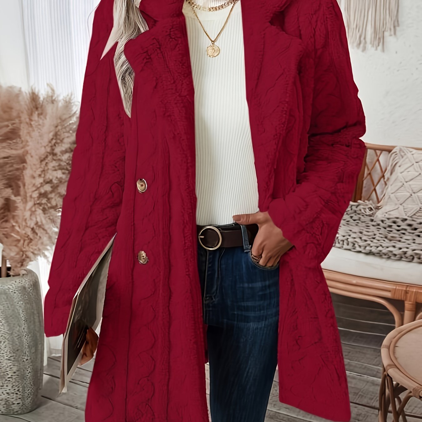 Allayne - De modieuze, veelzijdige jas met dubbele borst en lange mouwen