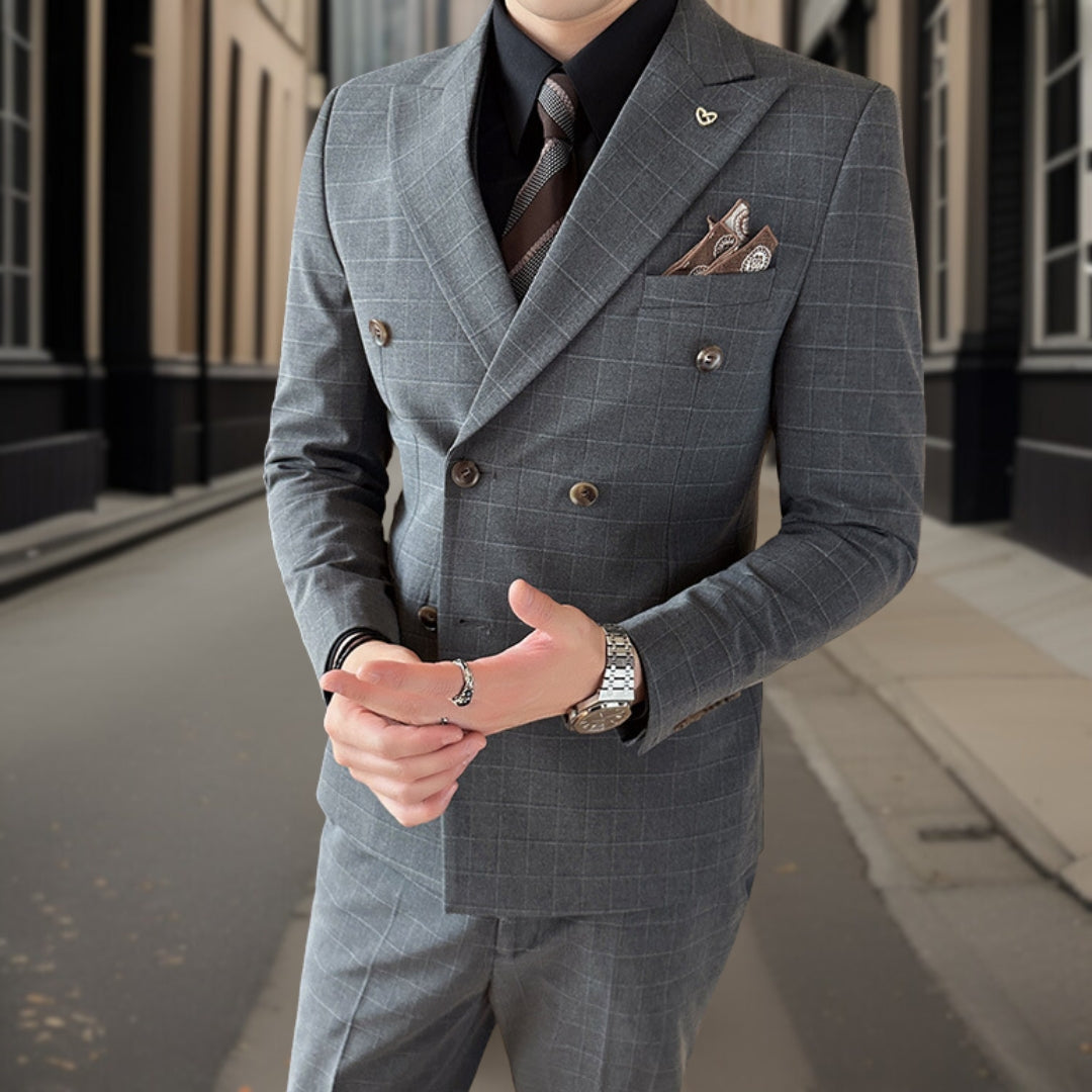 Lorenz™ Luxe geruit pak in 3 delen