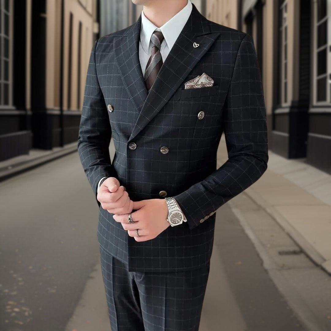 Lorenz™ Luxe geruit pak in 3 delen