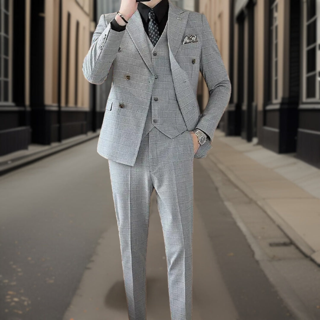 Lorenz™ Luxe geruit pak in 3 delen