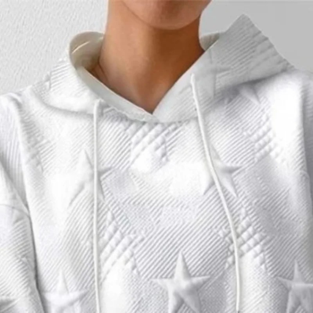 Katoenen losse hoodie met sterrenpatroon voor dames