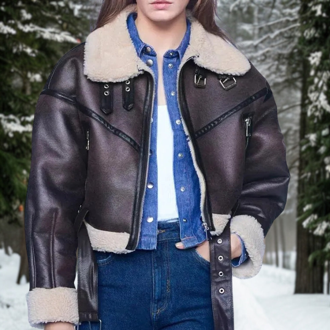 Victoria™ | Hoge kwaliteit warme leren jas