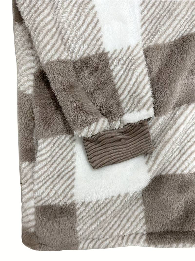 Geruite jas met capuchon