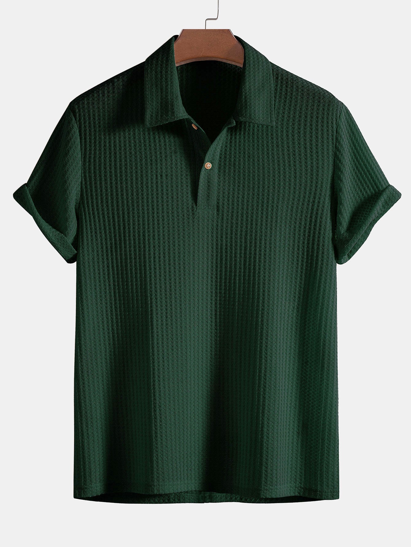 Gebreid wafel poloshirt