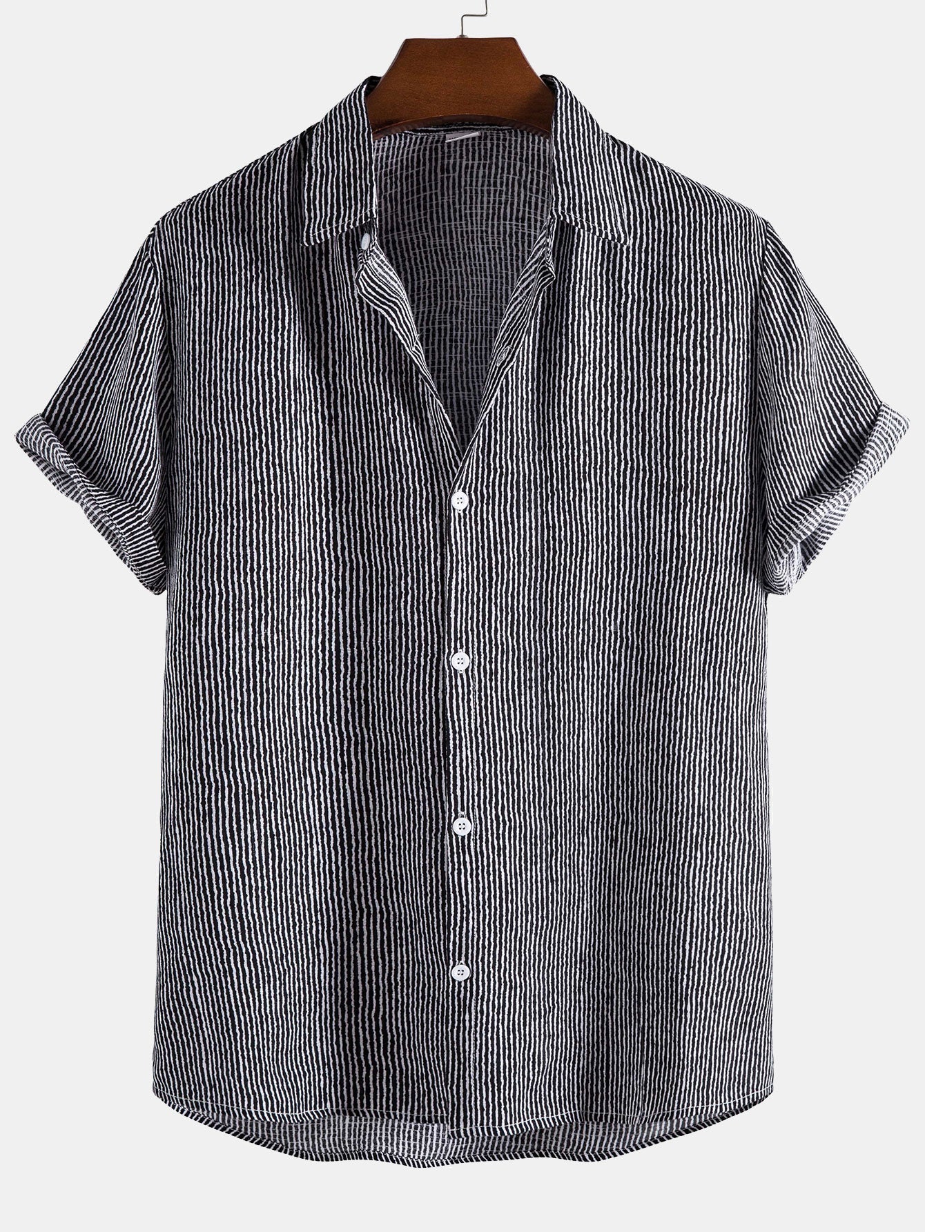 Golvend overhemd met knoopsluiting