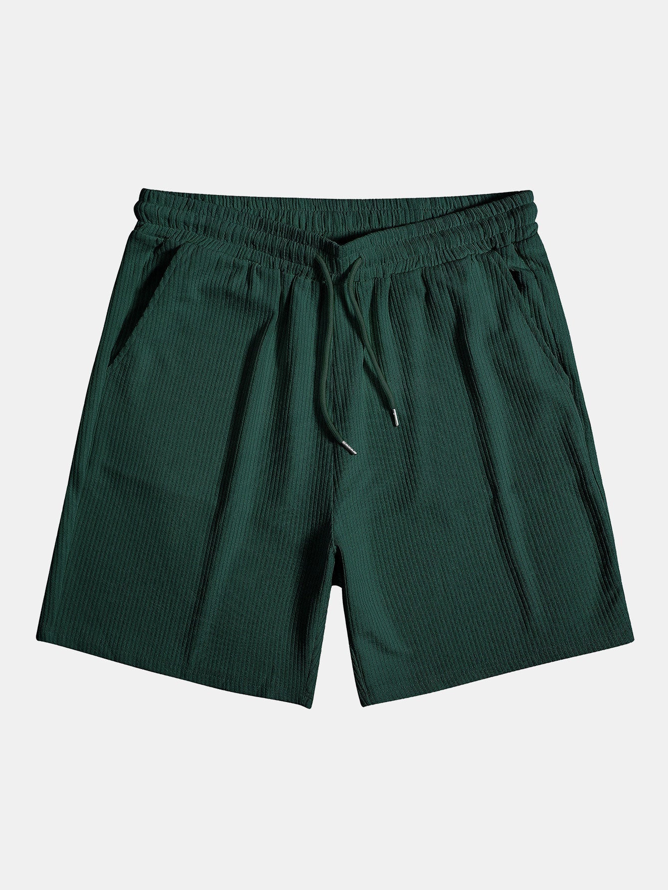 Gebreide polo met geribde ritssluiting en korte broek