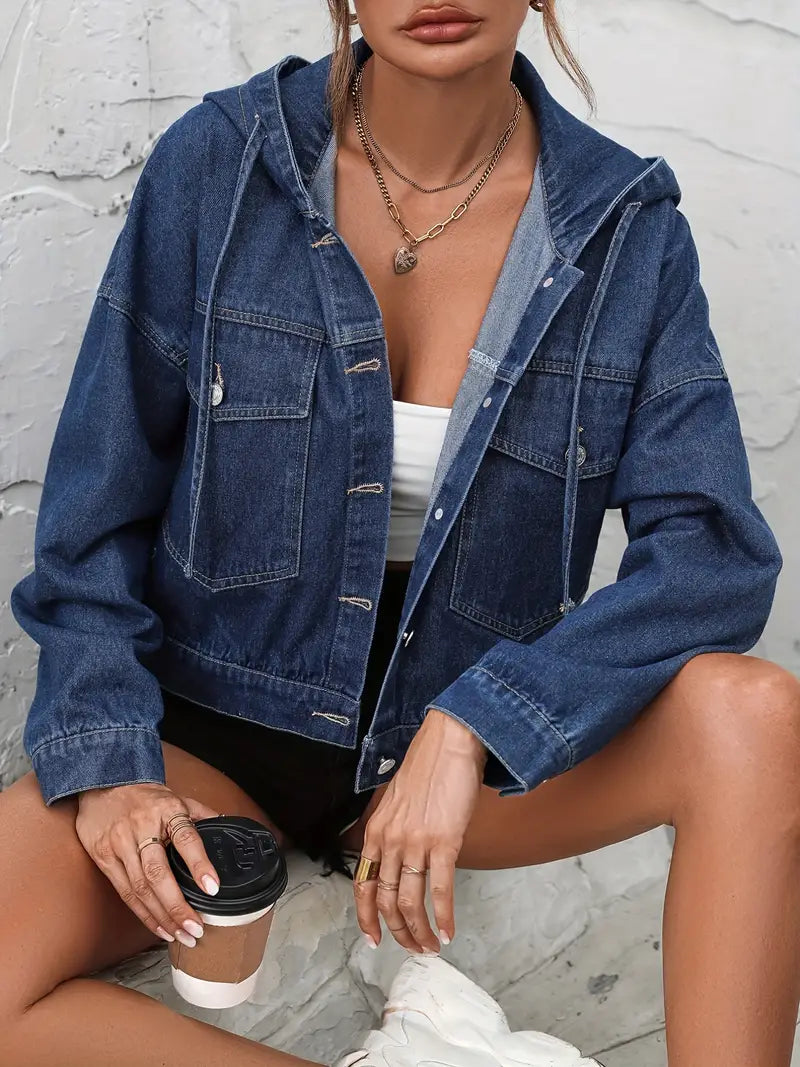 UrbanChic DenimBreeze - Denim jack met capuchon