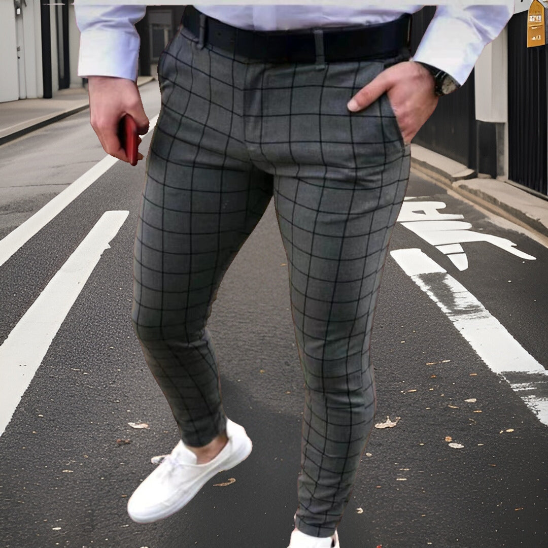 Ewald™ geruite broek van hoge kwaliteit met een slanke pasvorm