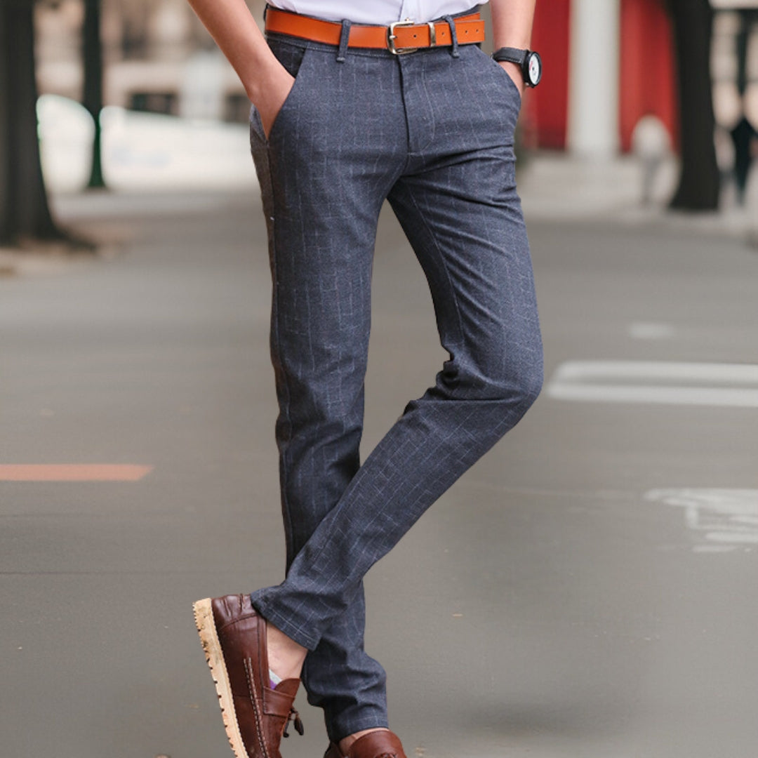 Howard™ - Casual geruite linnen broek