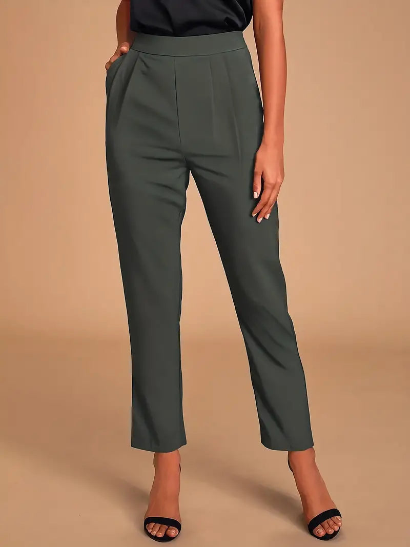 ElegantEase Taps toelopende broek met schuine zak - damespantalon