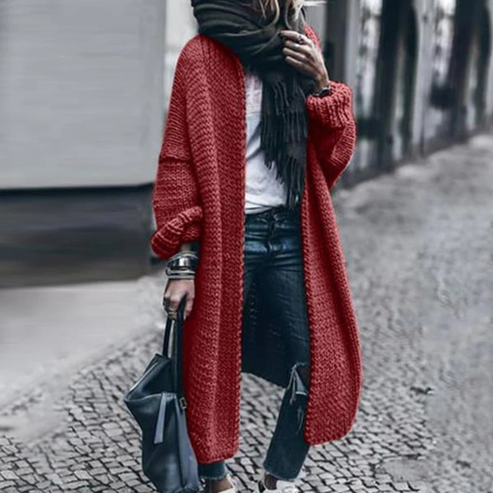 Gebreid vest lange trui jas voor vrouwen