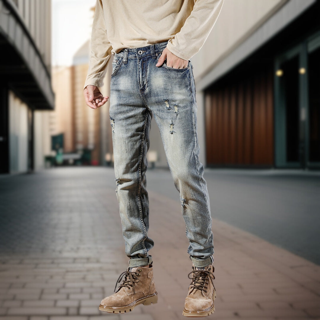 Bastian | Retro jeans met kreukels