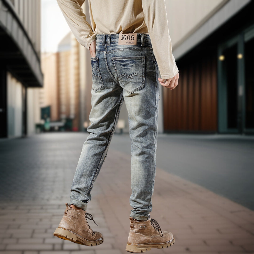 Bastian | Retro jeans met kreukels