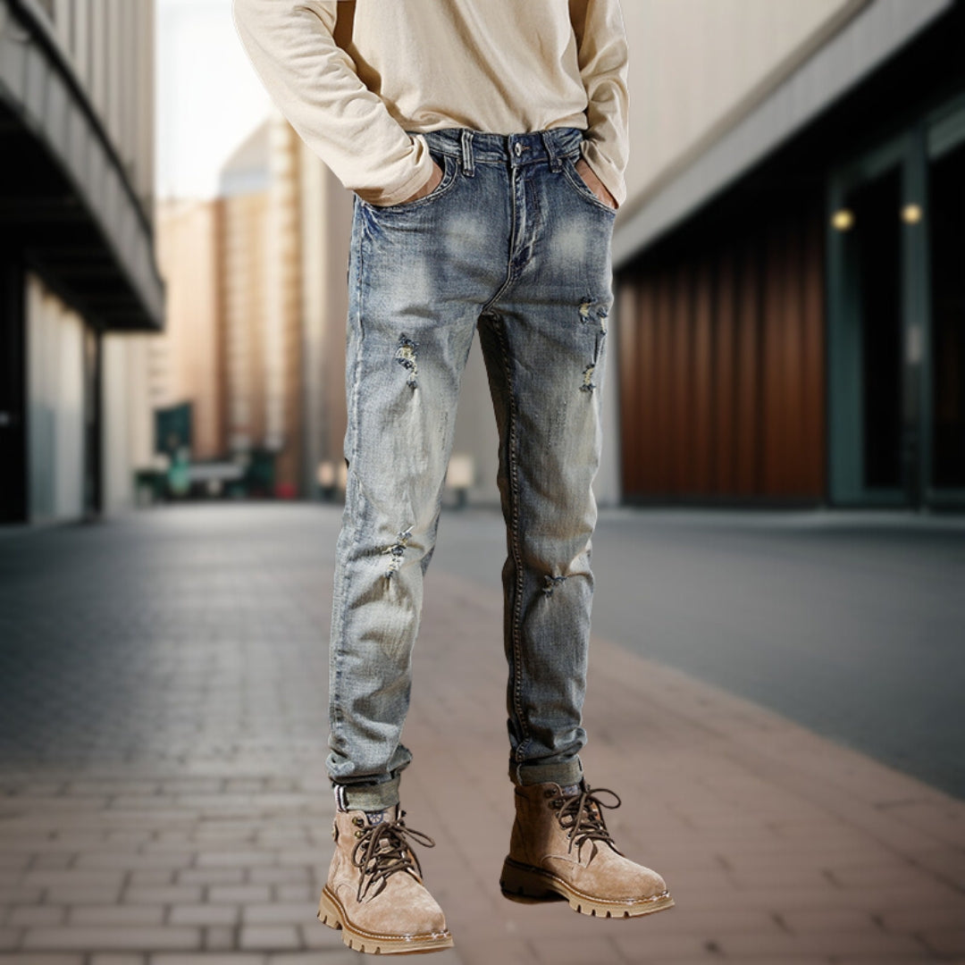 Bastian | Retro jeans met kreukels