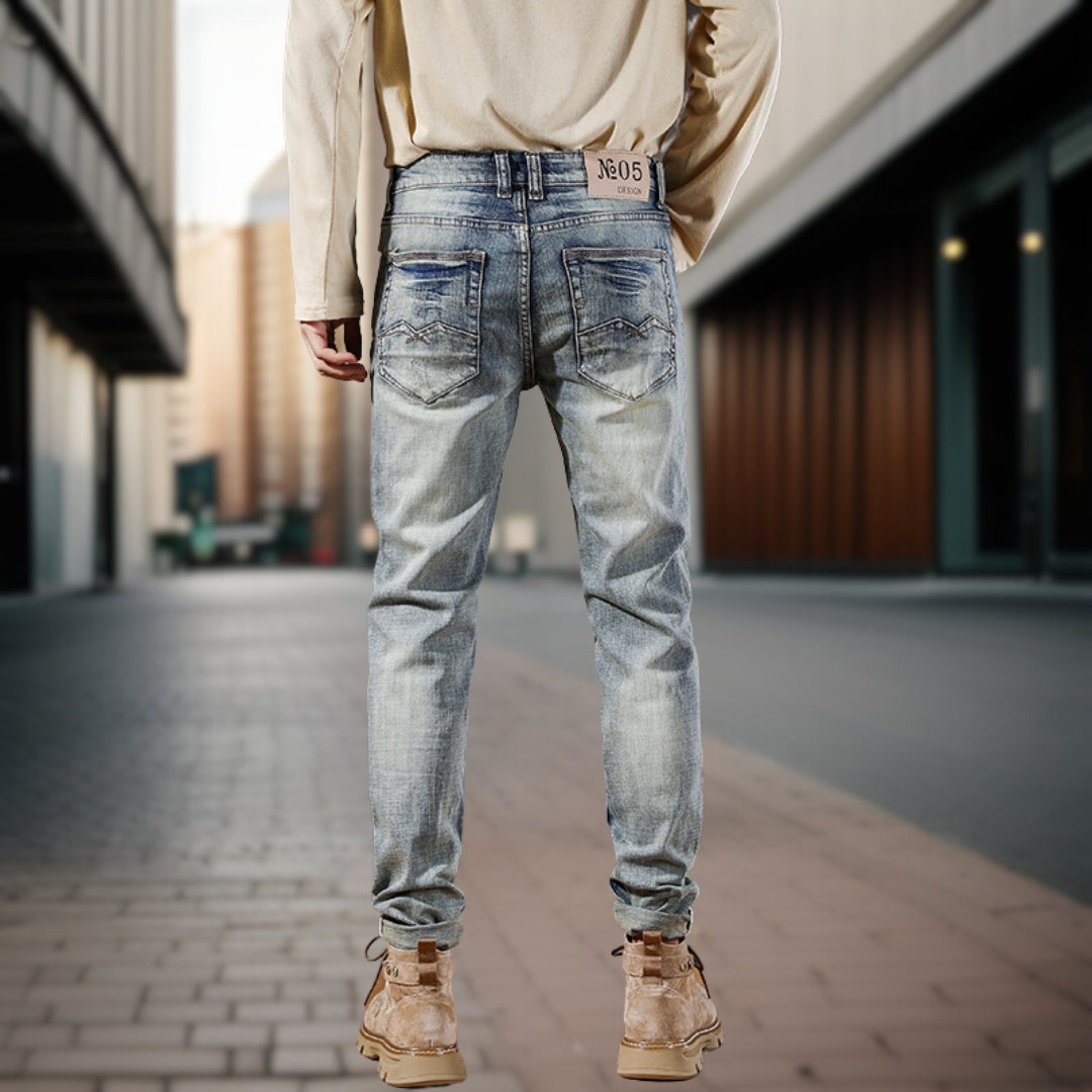 Bastian | Retro jeans met kreukels
