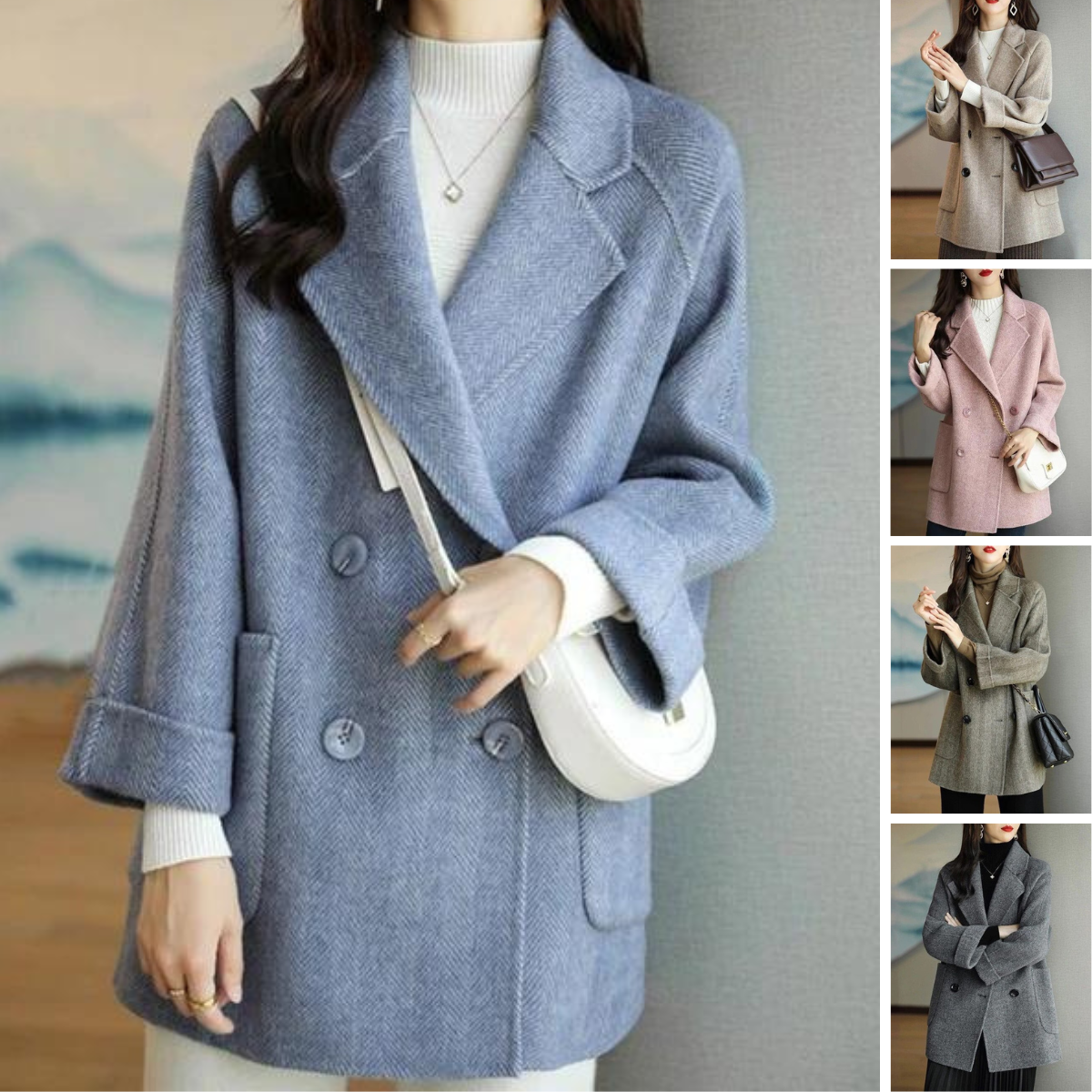 Rillie - Nieuwe elegante wollen jas met lange mouwen