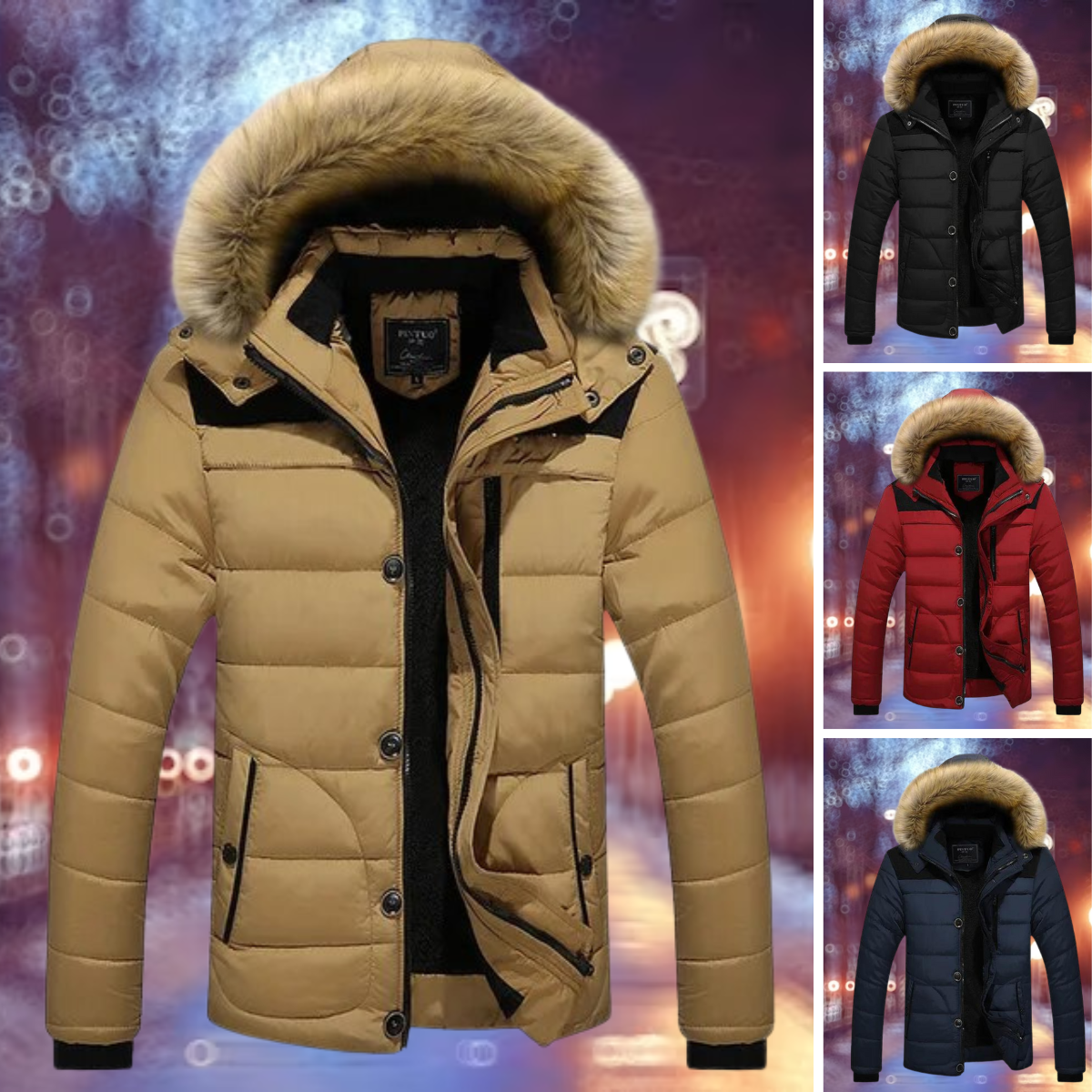 Clark - Warme en comfortabele jas met bont capuchon