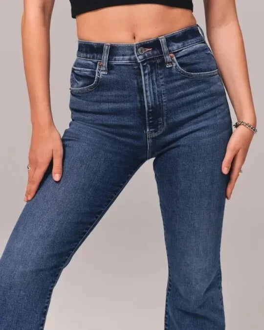 Uitlopende jeans met hoge taille