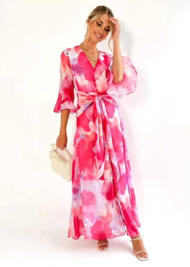 Elegante kleurrijke jurk voor vrouwen