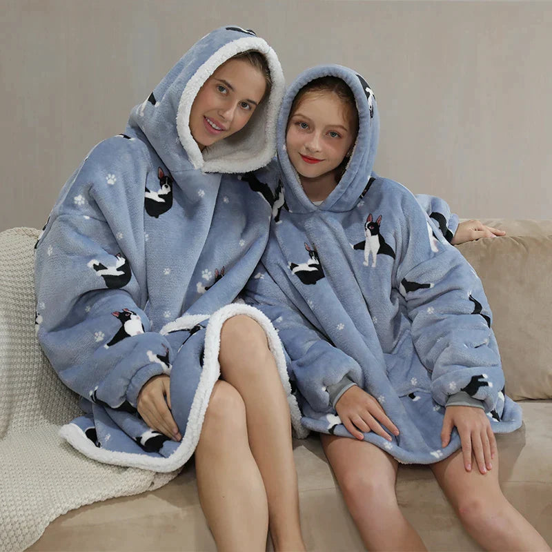 Hoodie met deken voor moeder en dochter