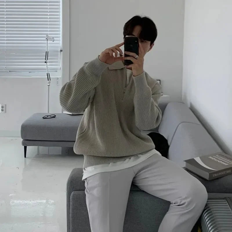 Chester Baumann | Zwitsers gebreide pullover met rits