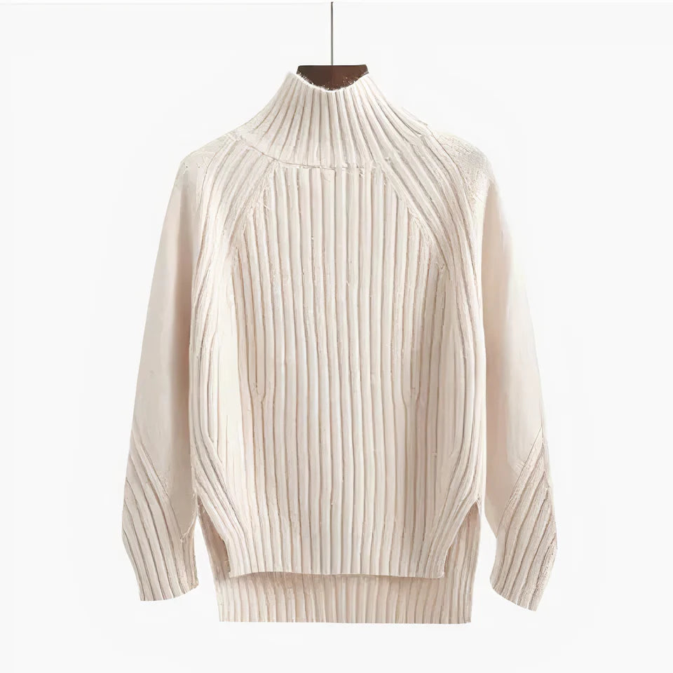 Gebreide sweaters met gestreepte halslijn voor dames