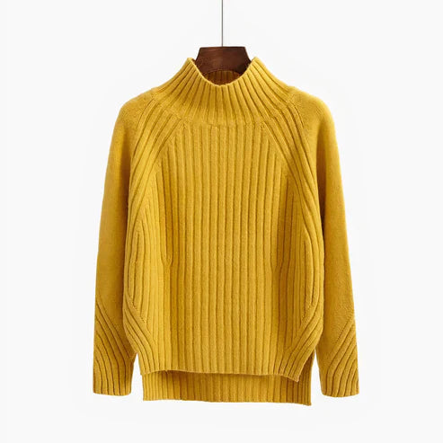 Gebreide sweaters met gestreepte halslijn voor dames