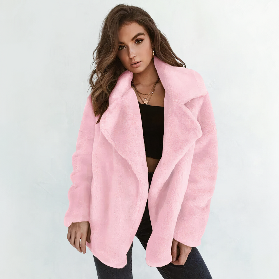 JAZLYN - Cape met pluche jasje