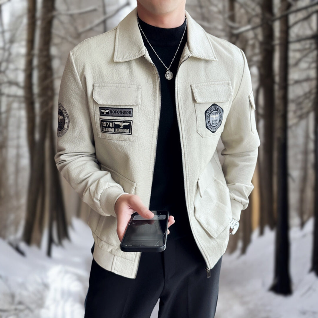 Marzell™ - Geborduurd leren winterjack