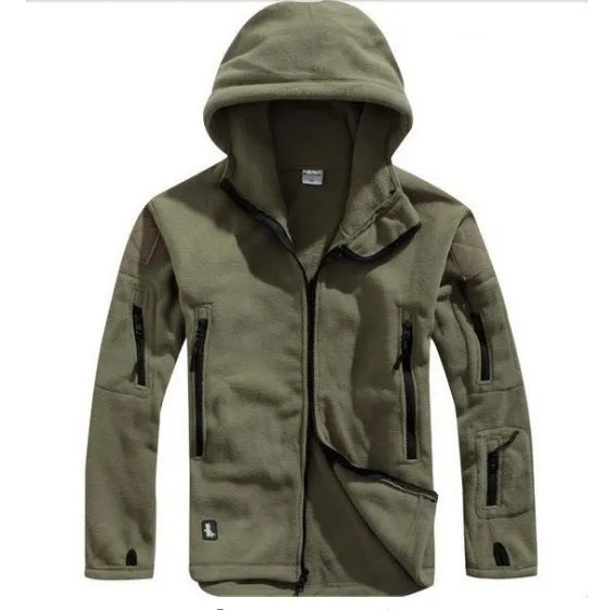 Warme militaire fleece hoodie voor mannen