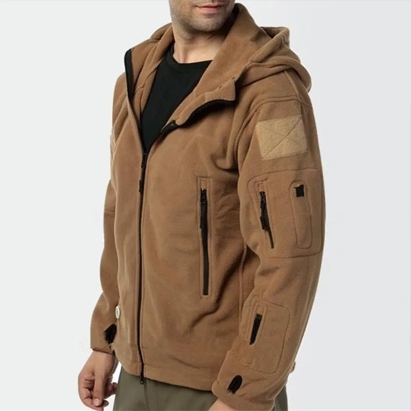 Warme militaire fleece hoodie voor mannen