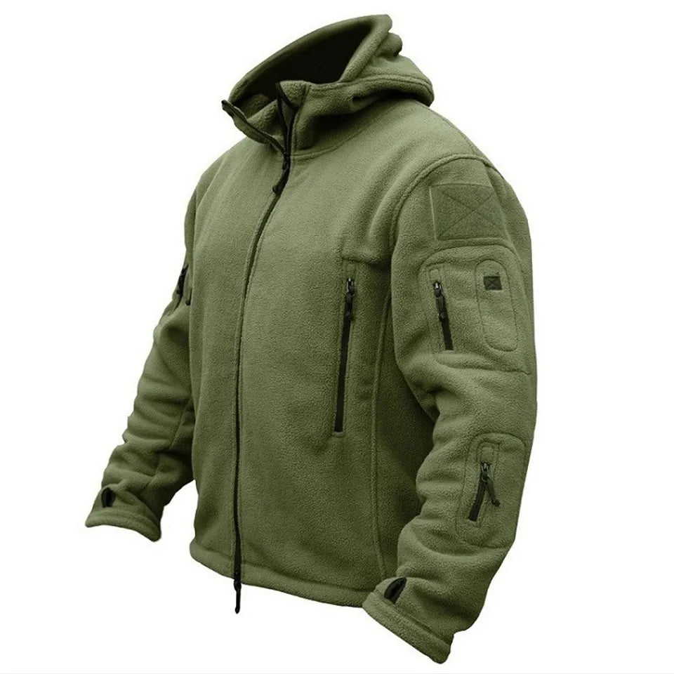 Warme militaire fleece hoodie voor mannen