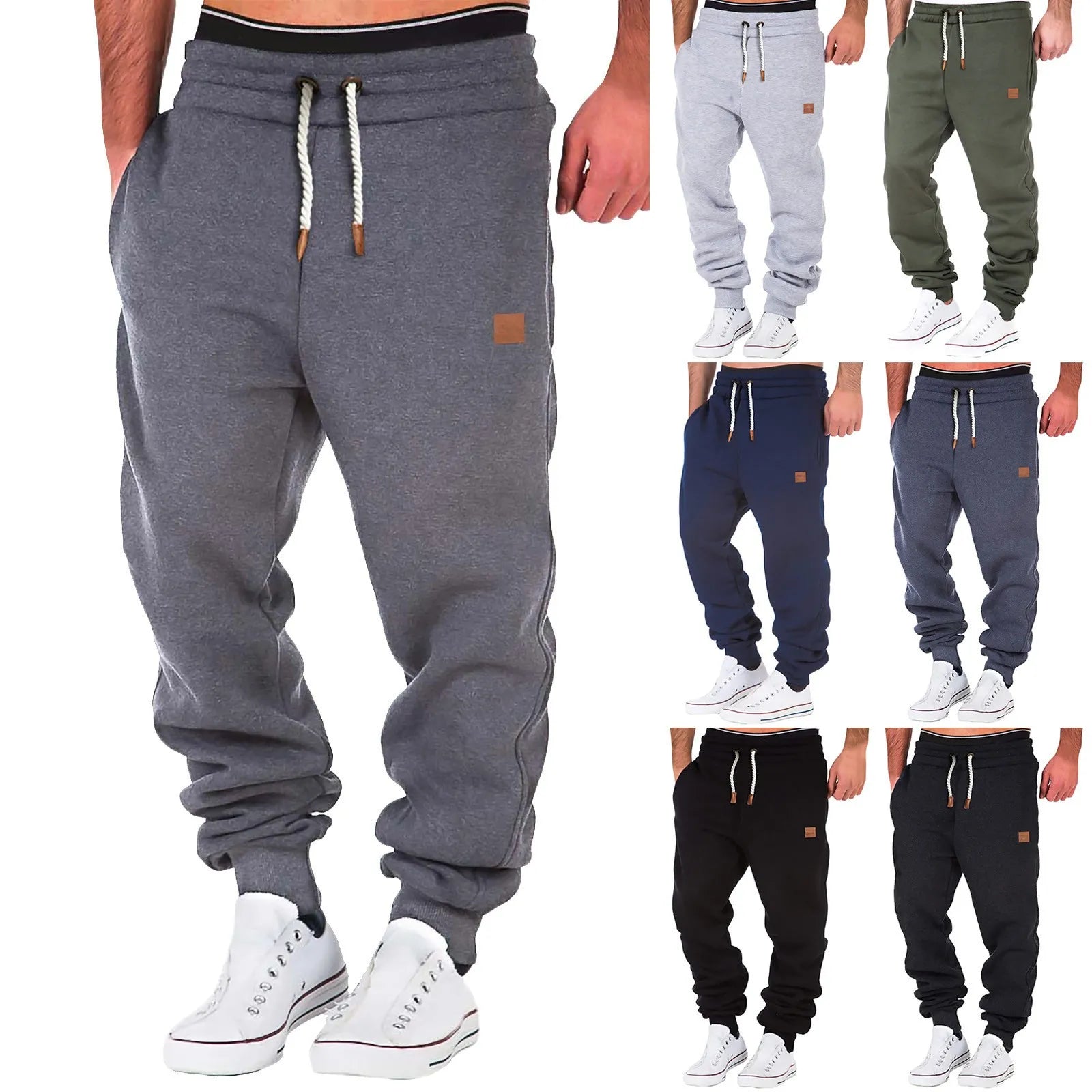 Fleece joggingbroek met trekkoord voor heren
