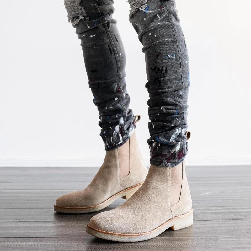 Ferdinand Jones | Handgemaakte Suède Chelsea Loafers