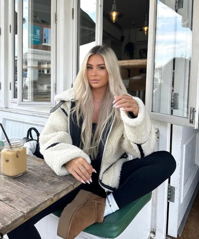 Faux teddybeer bontjas