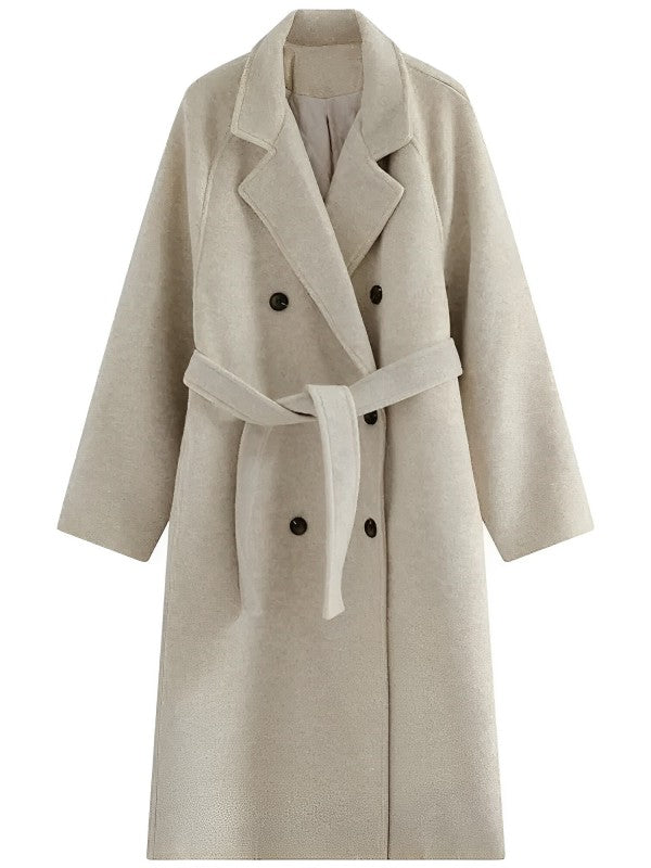 Klassieke lange jas met jaskraag - MADEA