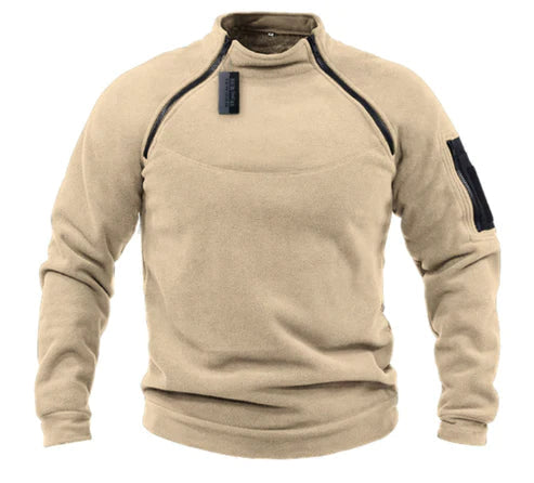 Fleecesweater in militaire stijl