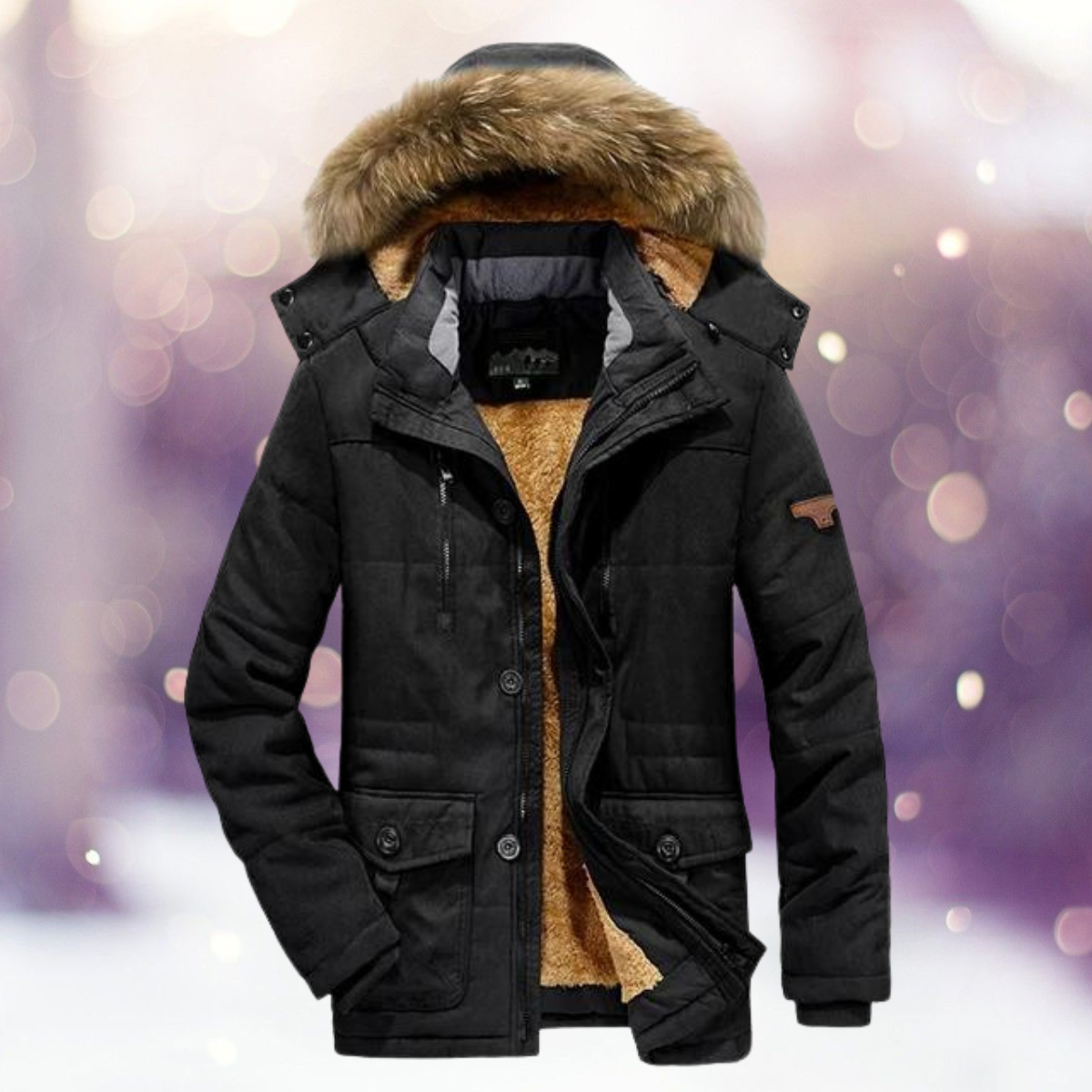 Menno - Casual katoenen afneembare muts outdoor bont Trench gewatteerde jassen