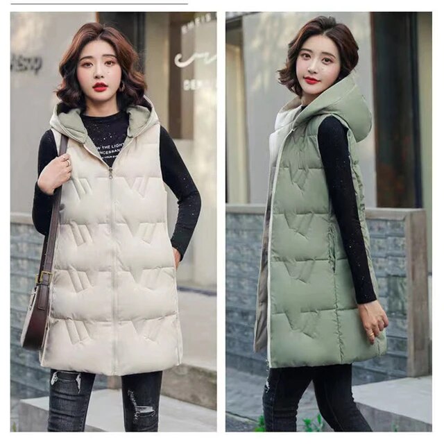 Clara - Het nieuwe mouwloze vest met capuchon en gewatteerd jack