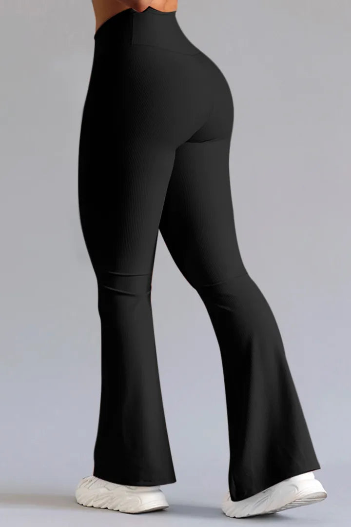 Geribde sportbroek met een verkorte taille