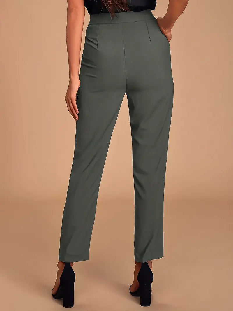 ElegantEase Taps toelopende broek met schuine zak - damespantalon